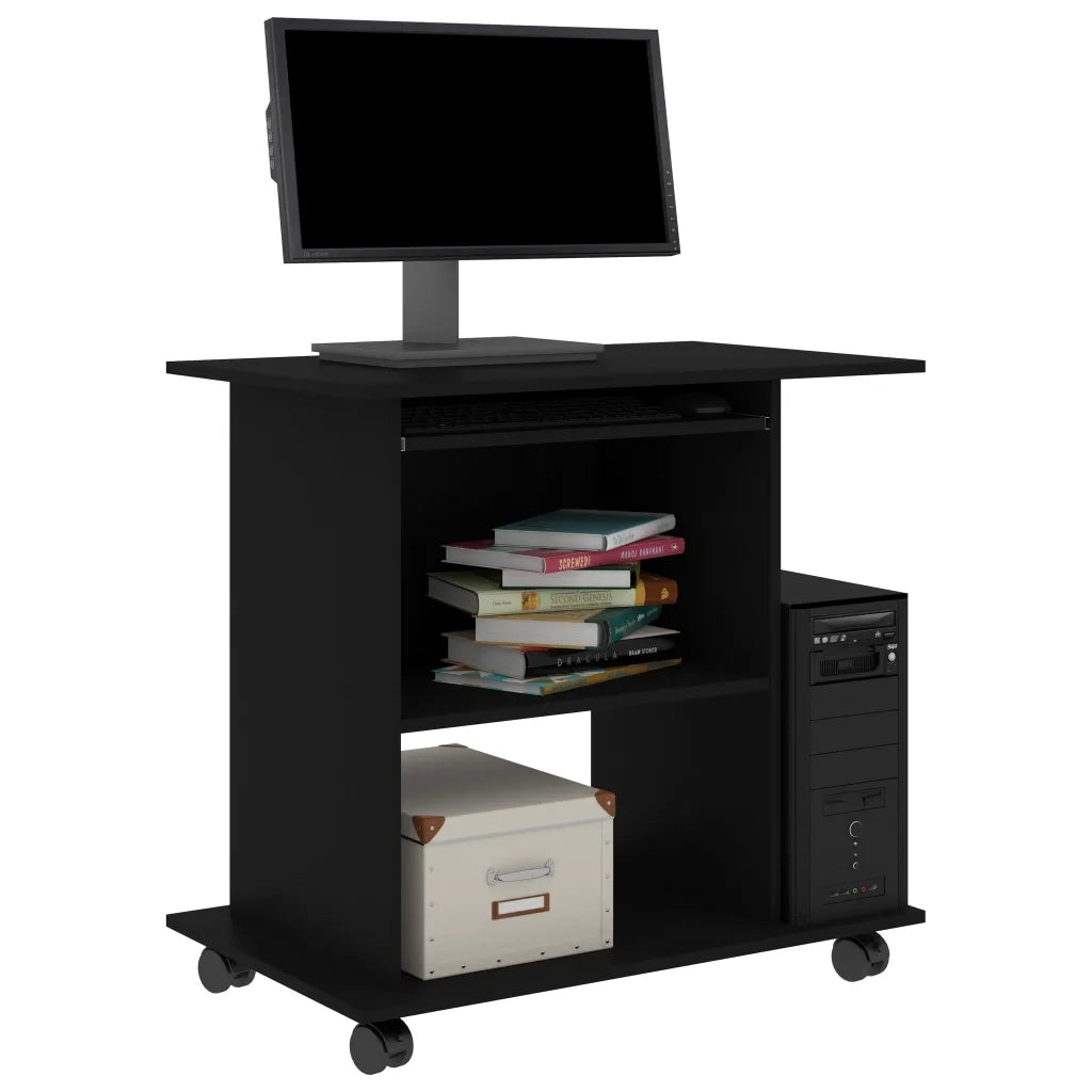 Scrivania da Computer Nera 80x50x75 cm in Legno Multistrato 802895