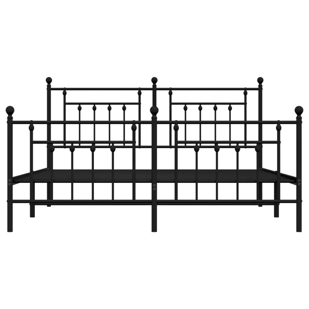 Giroletto senza Materaso con Pediera in Metallo Nero 180x200 cm 353559