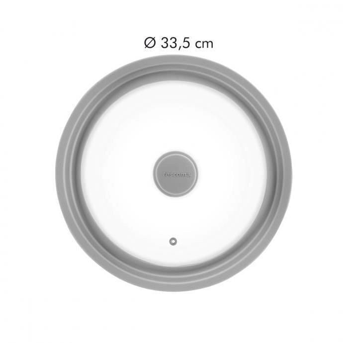 Tescoma 619129 Unicover Coperchio Universale Vetro e Silicone per Pentole e Padelle 28 30 32 cm forno max 200°C colore Grigio