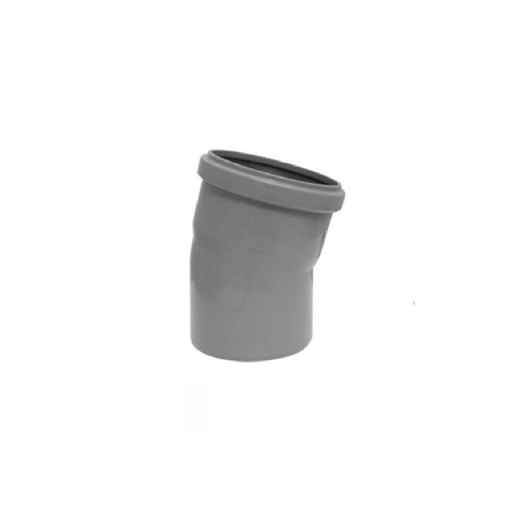 Curva 15° diam. 50 mm per tubo scarichi domestici 2 pezzi