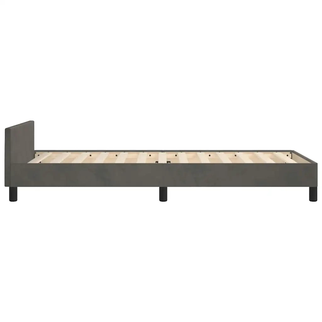 Letto singolo | Letto per adulti | Giroletto senza Materasso Grigio Scuro 80x200 cm Velluto