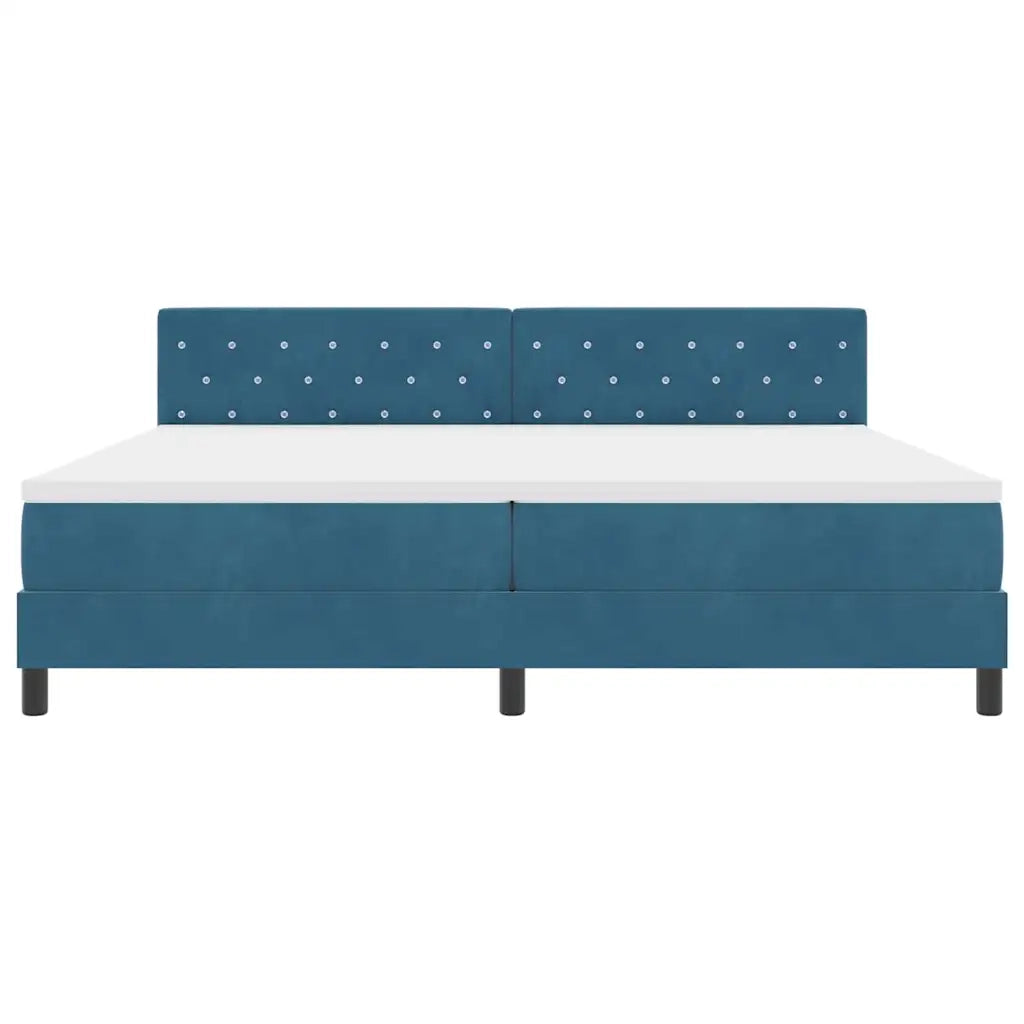 Letto a molle con materasso Blu Scuro 200 x 200 cm Velluto 3339132
