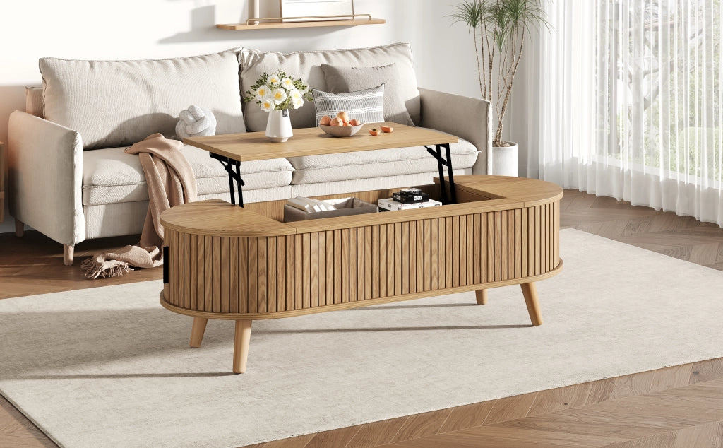 TAVOLO LIVING Regolabile 120x50x39,5 cm MDF Effetto Legno Naturale