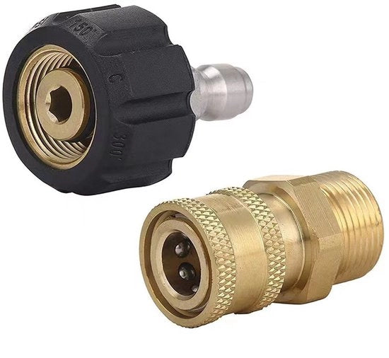 Fittings per accessorio per aspiratore ad alta pressione - set di connettori veloci M22 1/4 pollici - 1 connettore veloce 1 connettore femmina