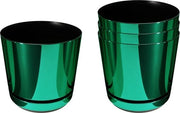 Piatto con ciotola 16 cm diametro modello 087 - Luccicante Verde - Set da 4 - Stile glamour rustico moderno