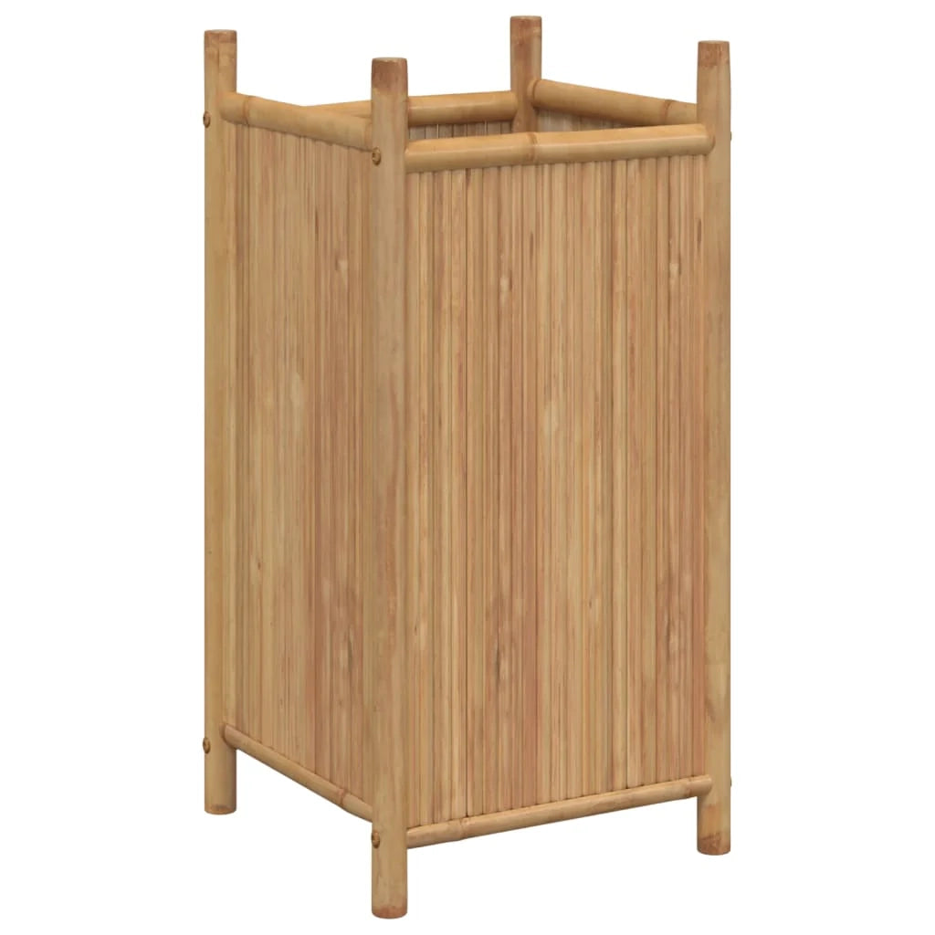 Fioriera rialzata per piante fiori terrazza giardino 40 x 40 x 80 cm bambù marrone 02_0037585