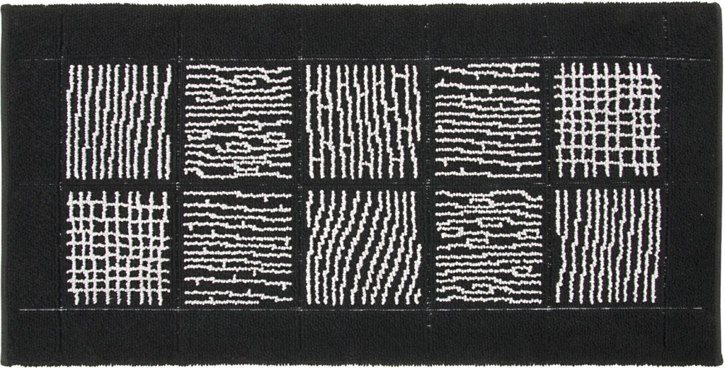 Tappeto Scendiletto Camera Bagno 65x140 cm Shaggy Puro Cotone Assorbente Antiscivolo Nero