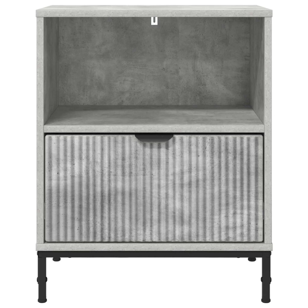 Armadio da Notte con cassetto Grigio cemento 49 x 36 x 61 cm 883480
