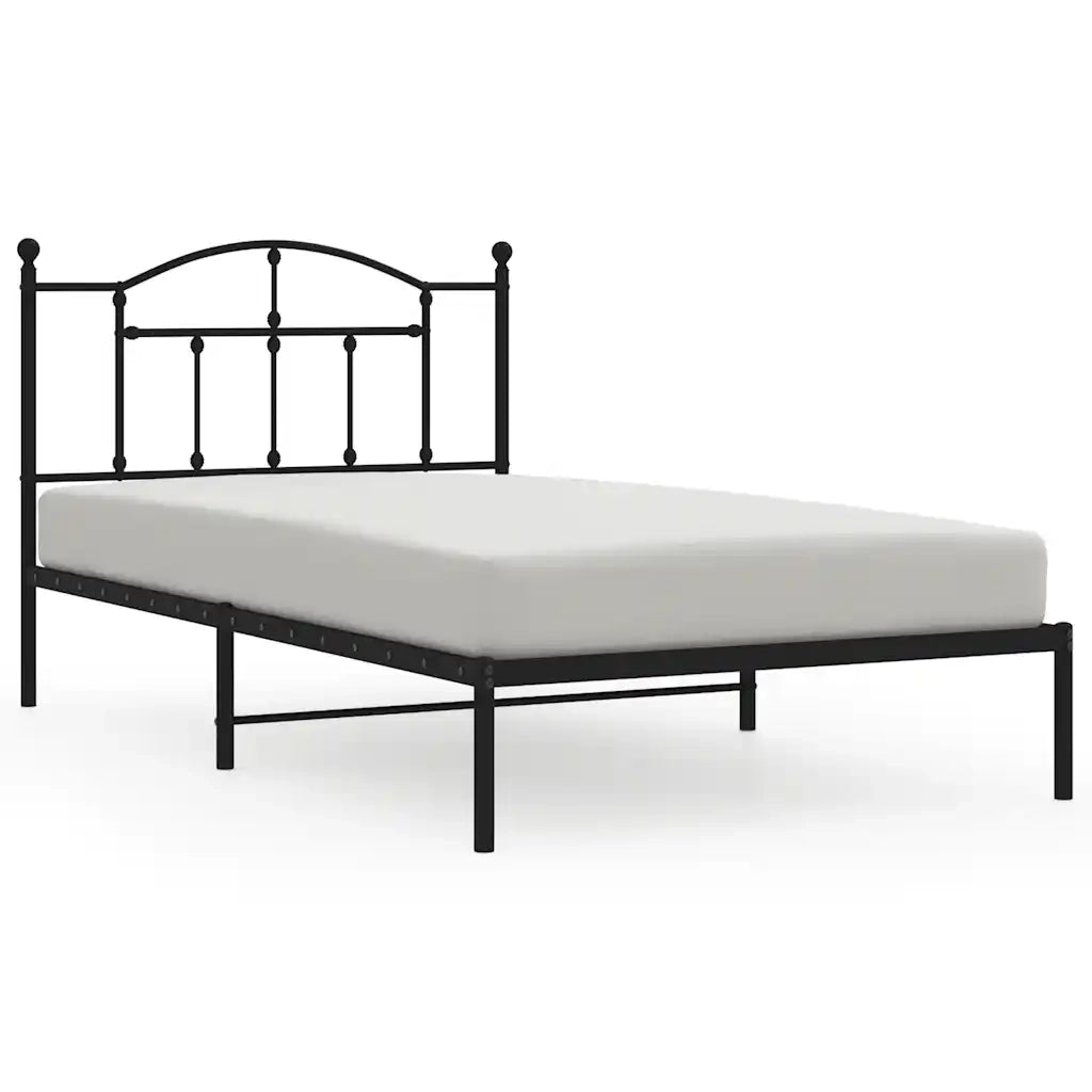 Giroletto con Testiera Metallo Nero 100x200 cm 353434