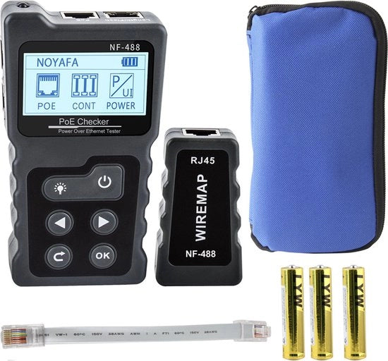 Set di test di cavo a rete - con cercatore di cavo - tester UTP - set di test RJ45, RJ11, BNC, USB - Nero vendita speciale