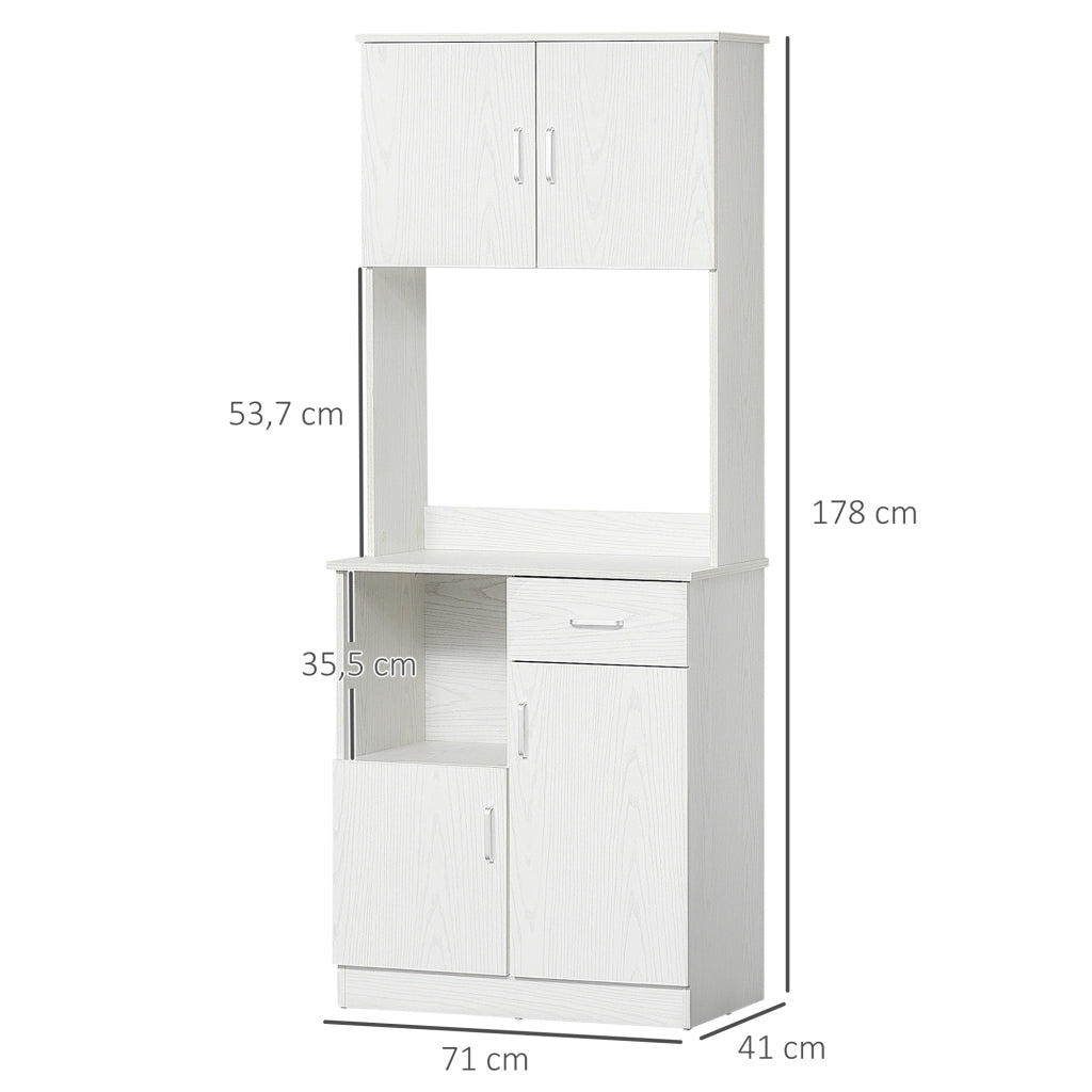 Armadio da Cucina ¨C zephmum ¨C Bianco 71x41x178 cm con Cassetto e Ripiano