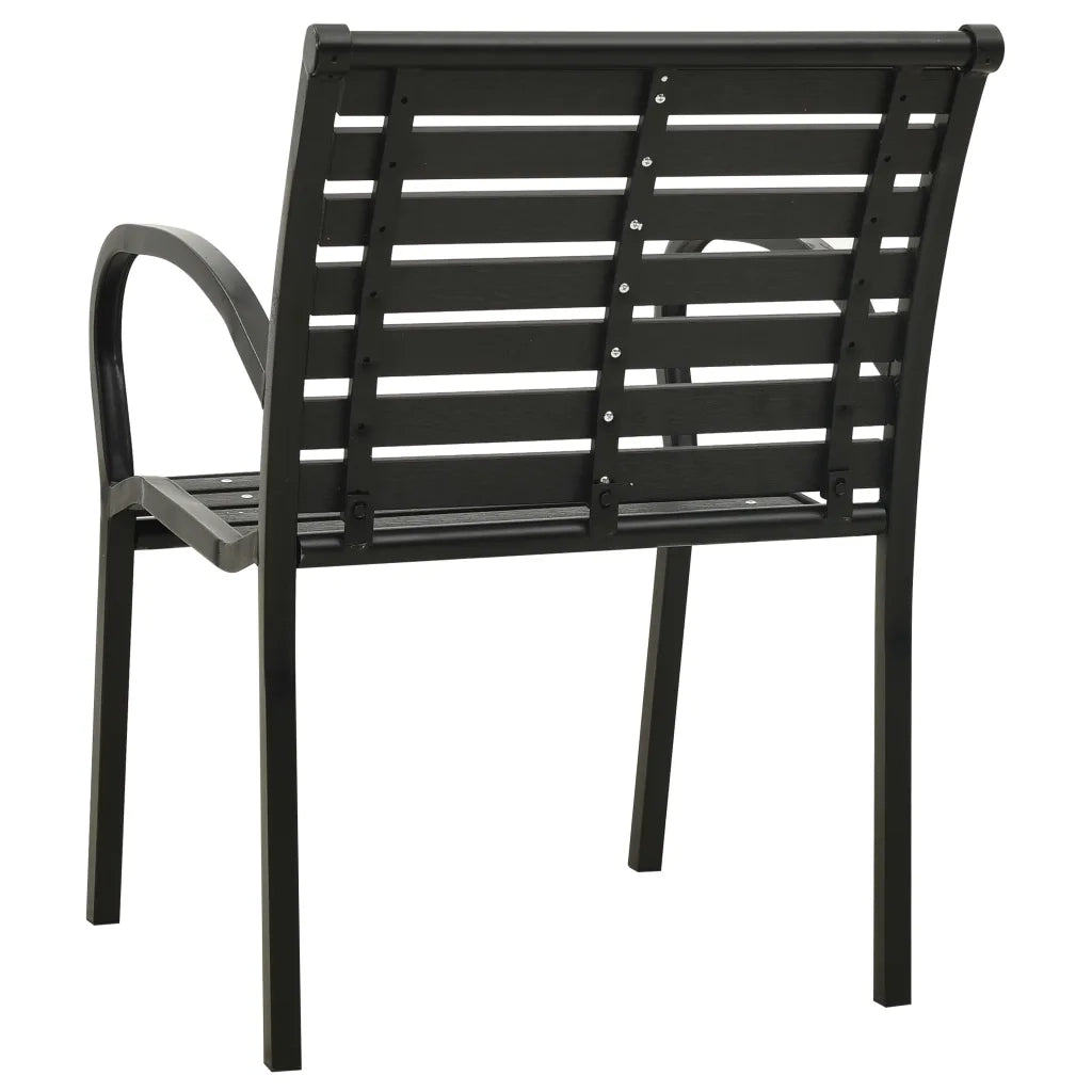 Sedie da Giardino 2 pz in Acciaio e WPC Nere 312034