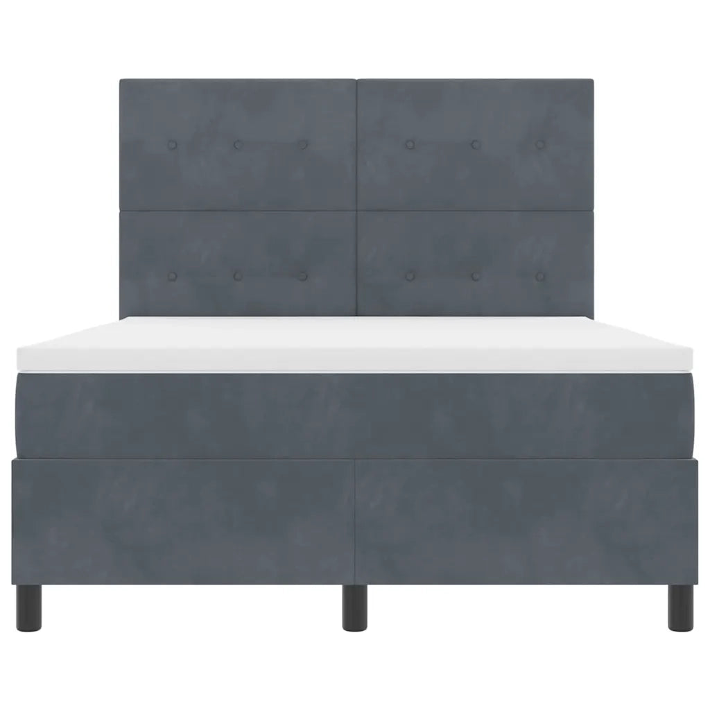 Letto a molle con materasso Grigio scuro 140 x 200 cm Velluto 3339837