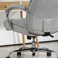 Sedia da Ufficio Ergonomica con Schienale Alto, Rivestimento Traspirante, Altezza Regolabile, Grigio