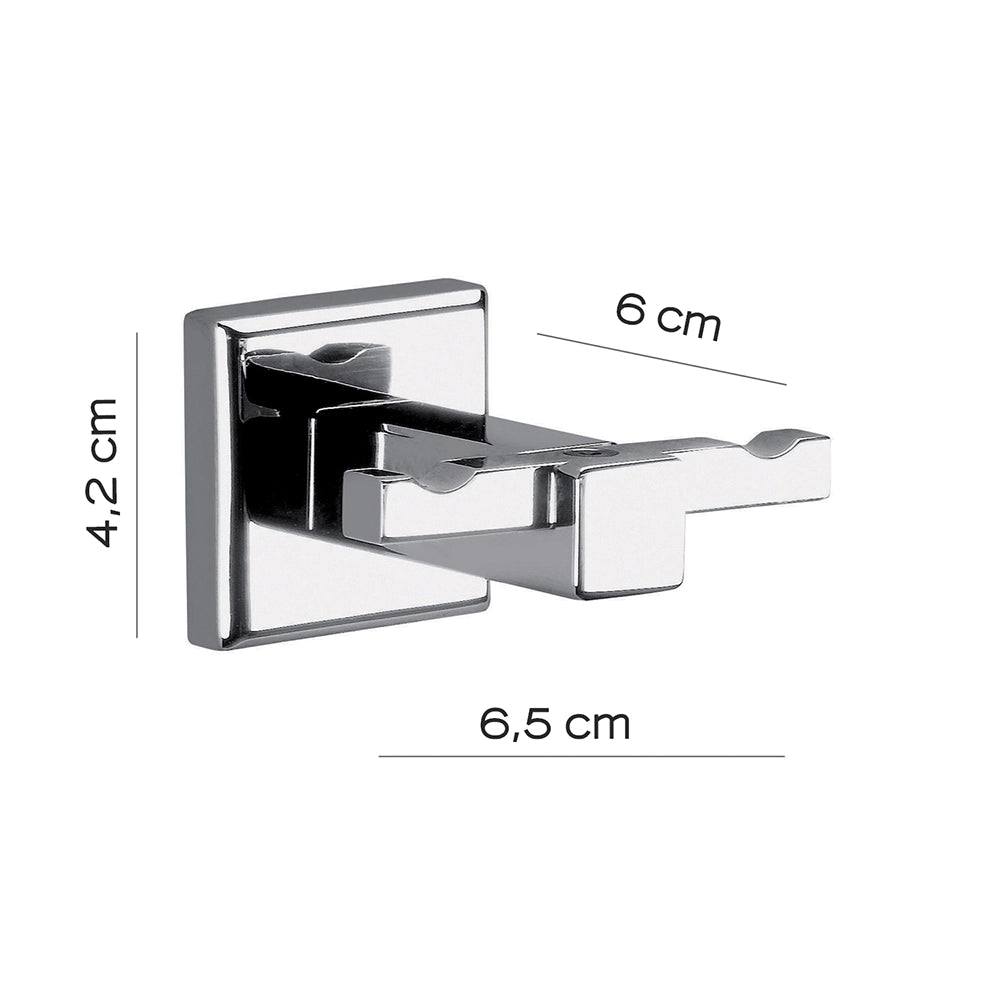 Appendino a due ganci Gedy in acciaio inox cromato | Colorado