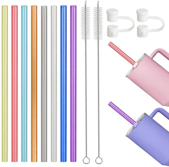 Riciclabili Strisce per Bevande - Rietti per Bubble Tea - Ambientali e Sicuri - 8 Colori - Liberi da BPA - Adatti a Diverse Bevande
