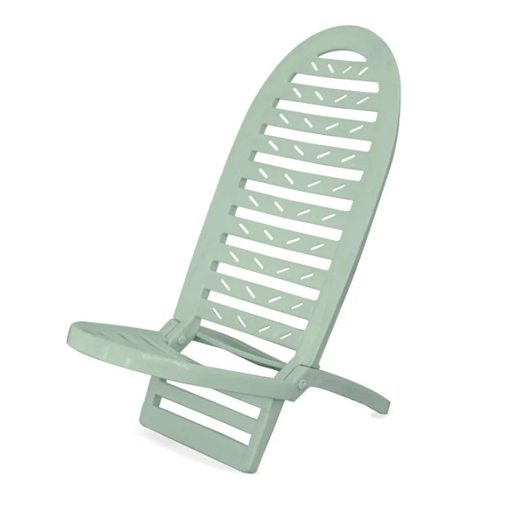 Trade Shop - Set 2pz Spiaggina Pieghevole Verde Acquamarina In Plastica 40x40x86cm Mare Piscina 023510 -