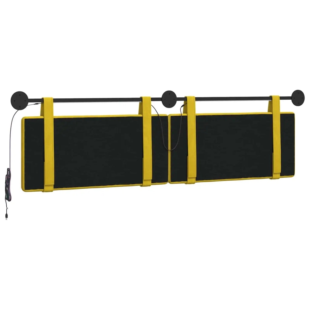 Testiera sospesa Con luce LED Giallo Velluto