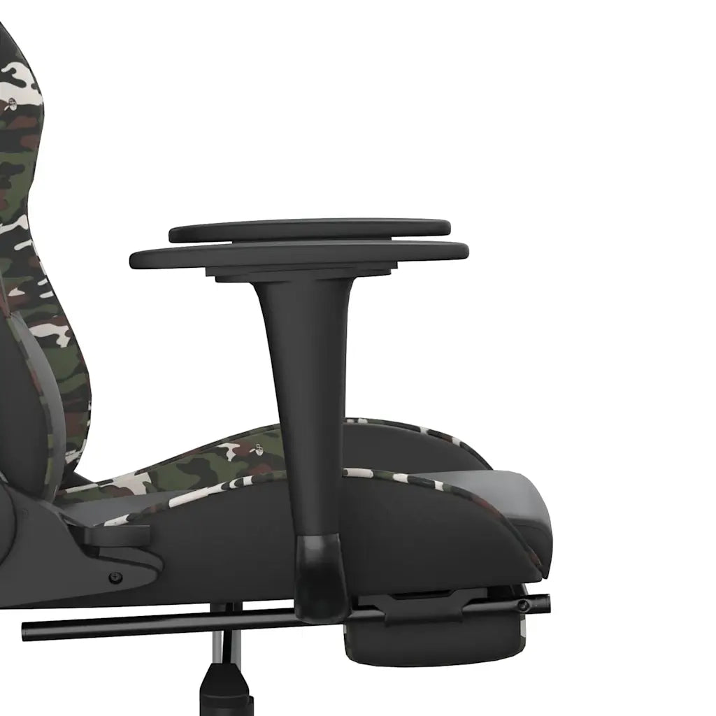 Sedia Gaming | Sedia da e-sports Massaggio Poggiapiedi Nero e Mimetico Similpelle