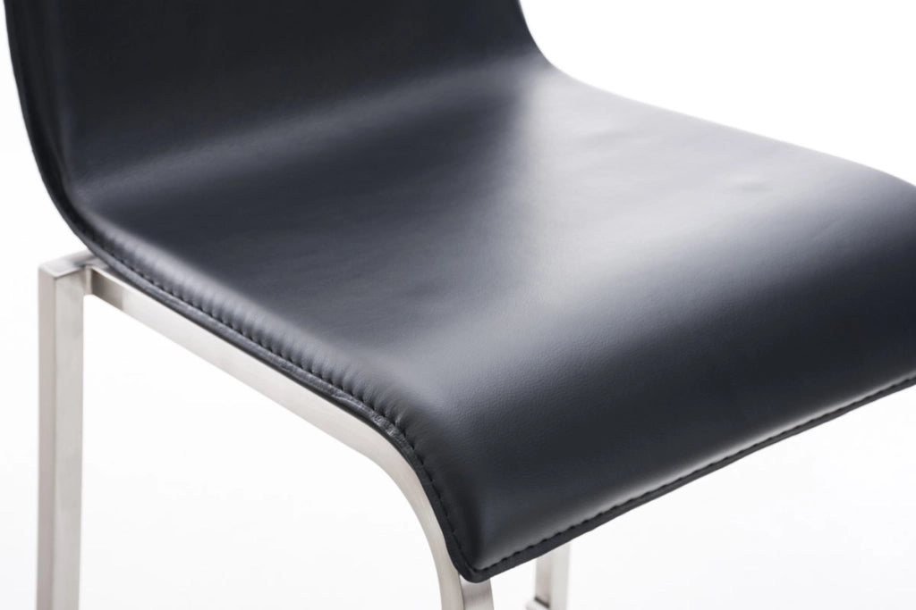 Sgabello Avola E78 in similpelle nero
