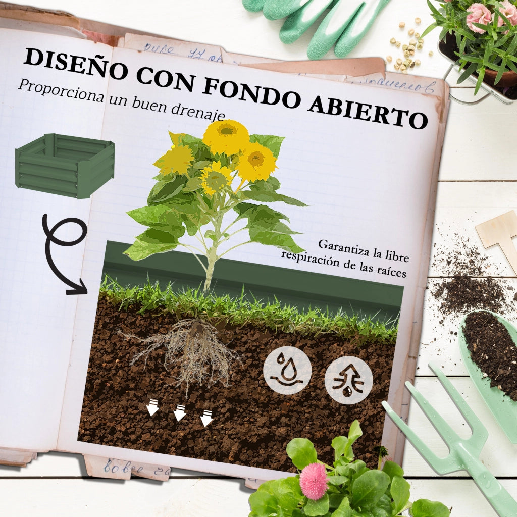 Vaso Giardino Grande con Griglia ¨C zephmum ¨C Verde 61x61x140 cm