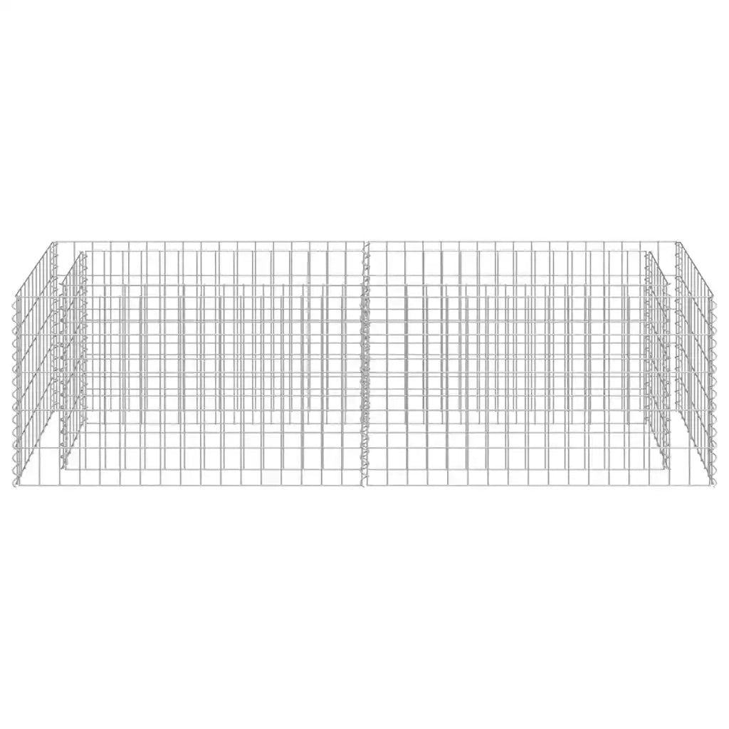 Gabbione Letto Rialzato in Acciaio Zincato 180x50x50 cm 143559