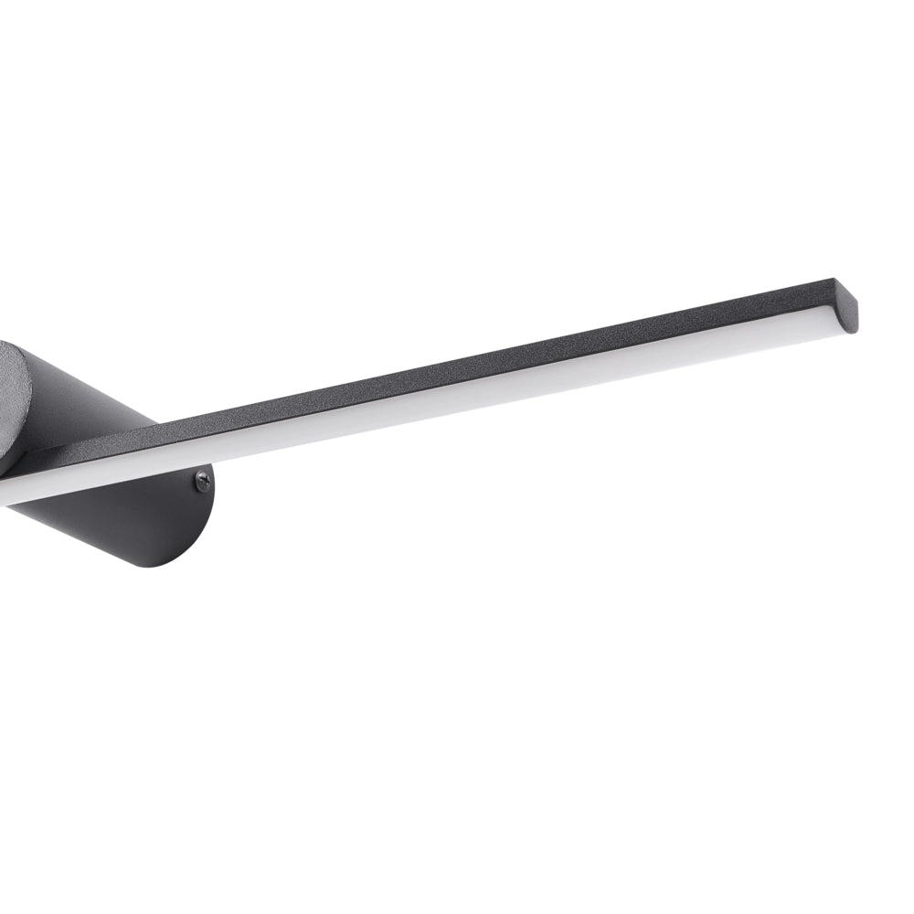 Immagine lampada specchio luce nero LED metallo orizzontale bagno soggiorno moderno lampada da parete