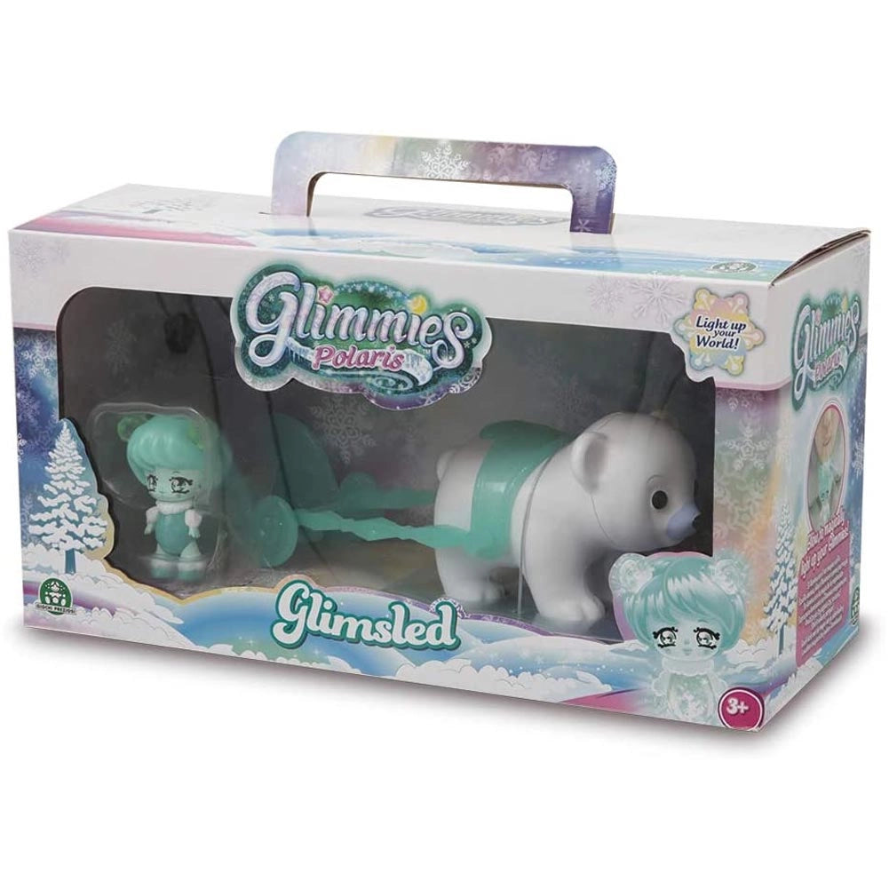 Playset Glimmies Glimsled con 1 Polaris Giocattolo Bambini con Slitta e Orso