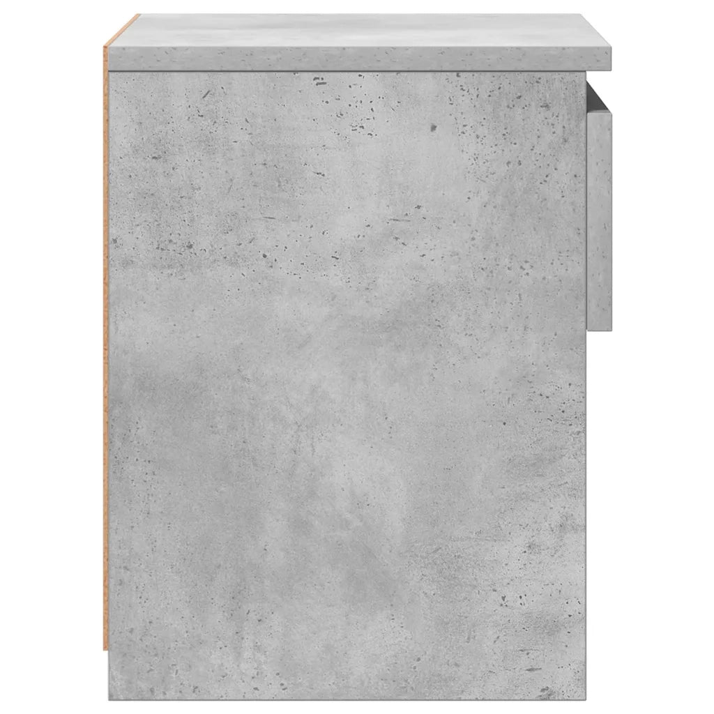 Comodino-Tavolino da notte Grigio Cemento 40x30x39 cm in Legno Multistrato