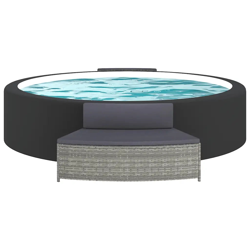Panche per Spa con Cuscini 2 pz in Polyrattan Grigio 362263