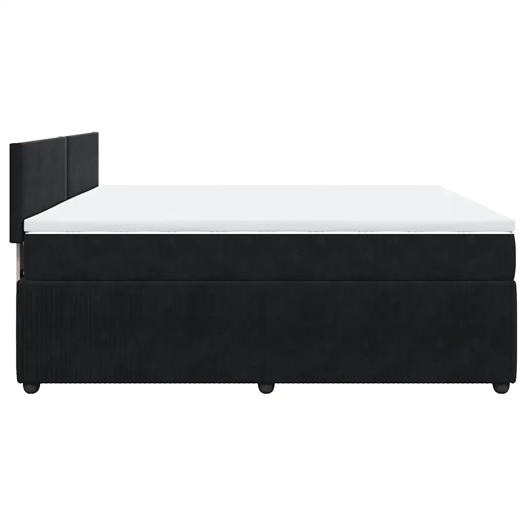 vidaXL Giroletto a Molle con Materasso Nero 180x200 cm in Velluto