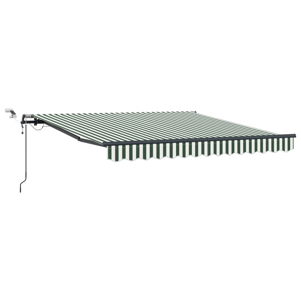Tenda Retrattile Automatica con LED Verde e Bianca 300x250 cm