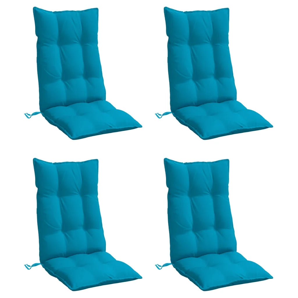 Cuscini Sedia con Schienale Alto 4 pz Blu Chiaro Tessuto Oxford 377615