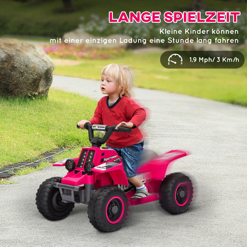 Quad Elettrico per Bambini ¨C Xylo ¨C Rosa, LED, 18-36 Mesi, Batteria