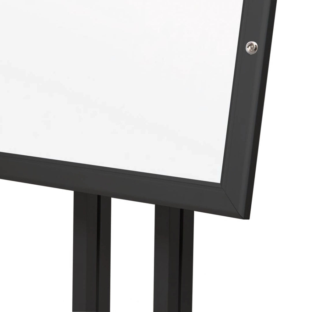 Espositore a Leggio con Piantana 51,4x79 cm in Alluminio Porta Menù Nera