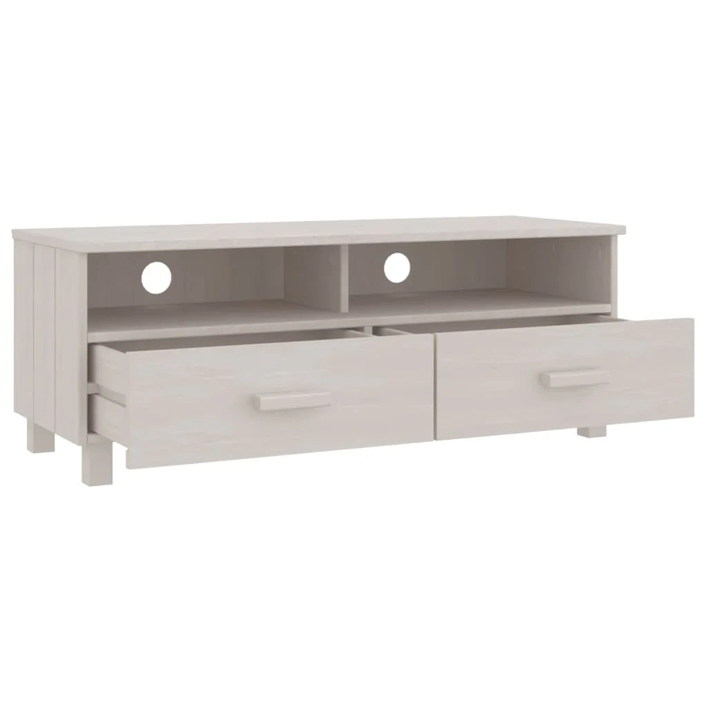 Mobile TV multimediale mensola TV credenza TV per sala da pranzo soggiorno camera da letto 106 x 40 x 40 cm legno massello di pino bianco 02_0027629