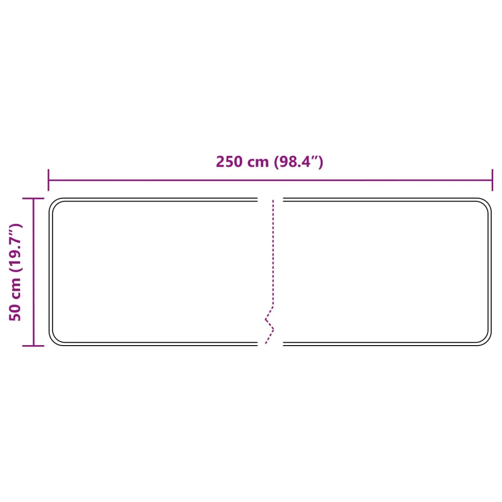 Runner Tappeto MARSA Grigio 50 x 250 cm Poliestere e PVC