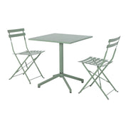 Set tavolo da giardino bistrot pieghevole in metallo con 2 sedie,