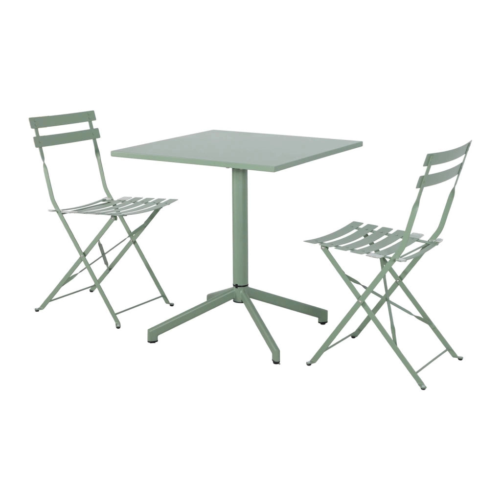 Set tavolo da giardino bistrot pieghevole in metallo con 2 sedie,