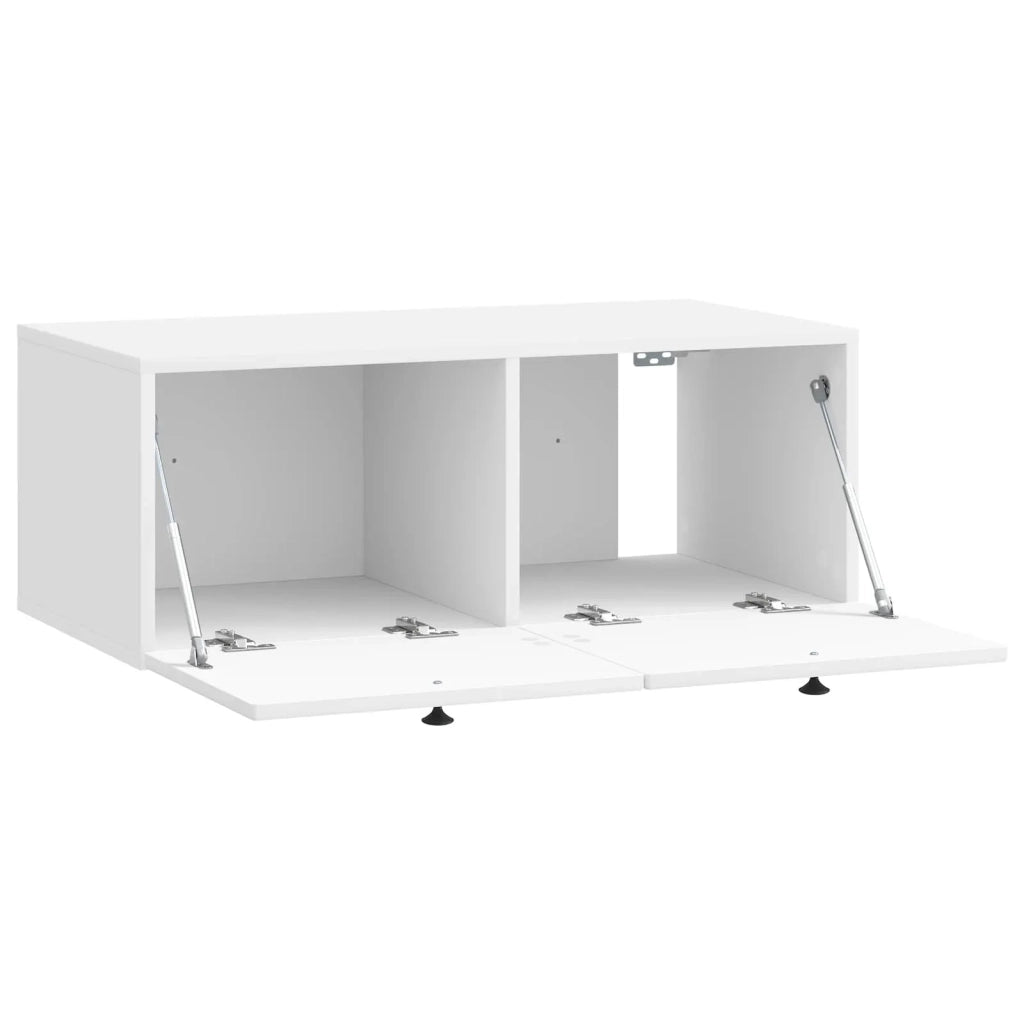 Mobile Porta TV da Muro Bianco Lucido 78,5 x 41 x 30 cm