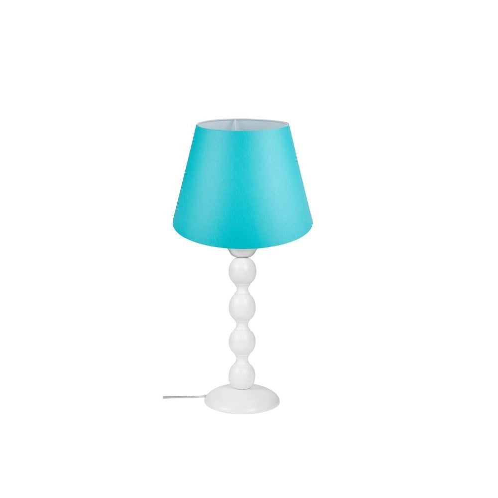 Lampada da tavolo base bianca e paralume colore turchese LAGUNAH372877