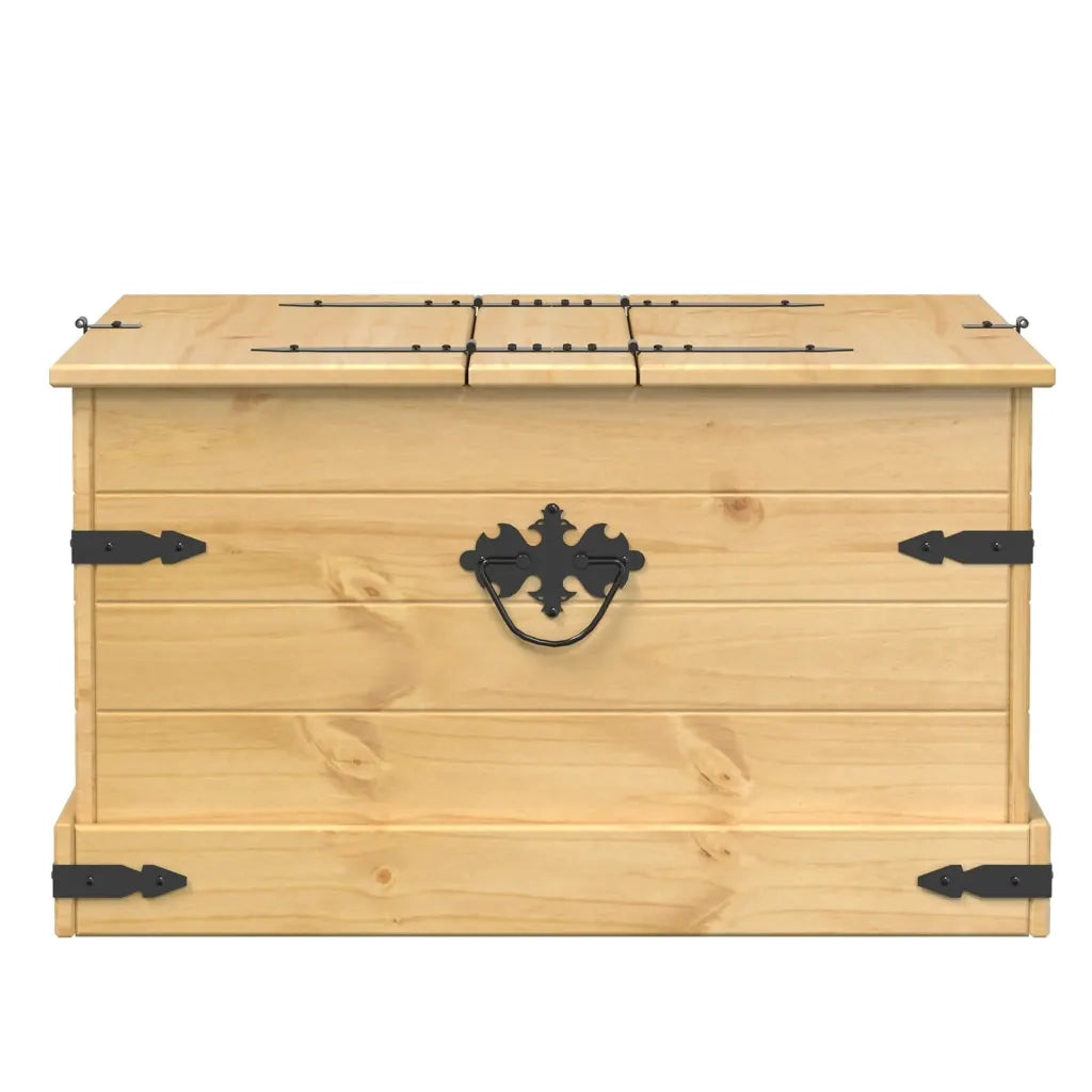 vidaXL Scatola Portaoggetti Corona 78x78x45 cm Legno Massello di Pino