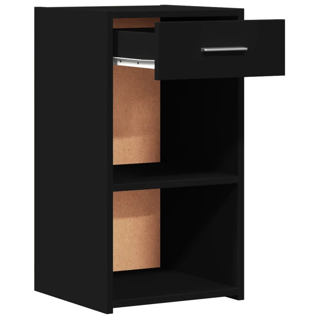 Comodini 2pz-Set di 2 Tavolino da notte Neri 35x34x65 cm in Legno Multistrato