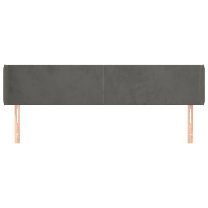 Testiera ad Orecchio Grigio Scuro 163x16x78/88 cm in Velluto