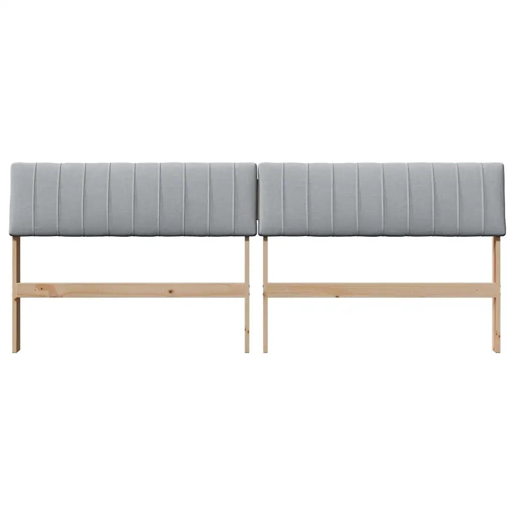 Testiera imbottita Grigio chiaro 200 cm Pino massello 879209