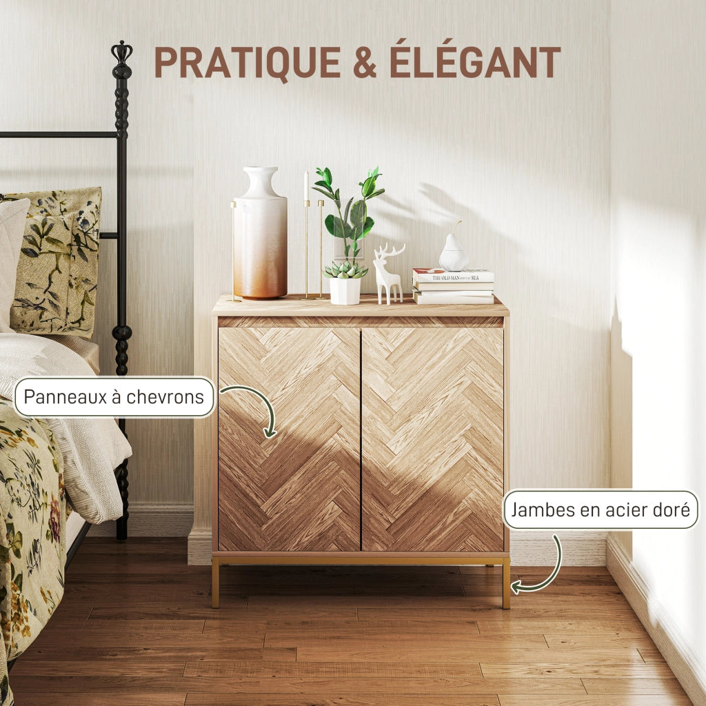 Cassettiera con 2 ante e ripiano regolabile ¨C zephmum ¨C 78x40x78 cm quercia