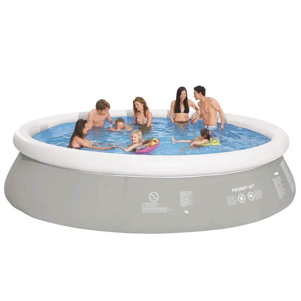 Jilong Piscina Gonfiabile Rotonda Grigia 450 x 122 cm 90778
