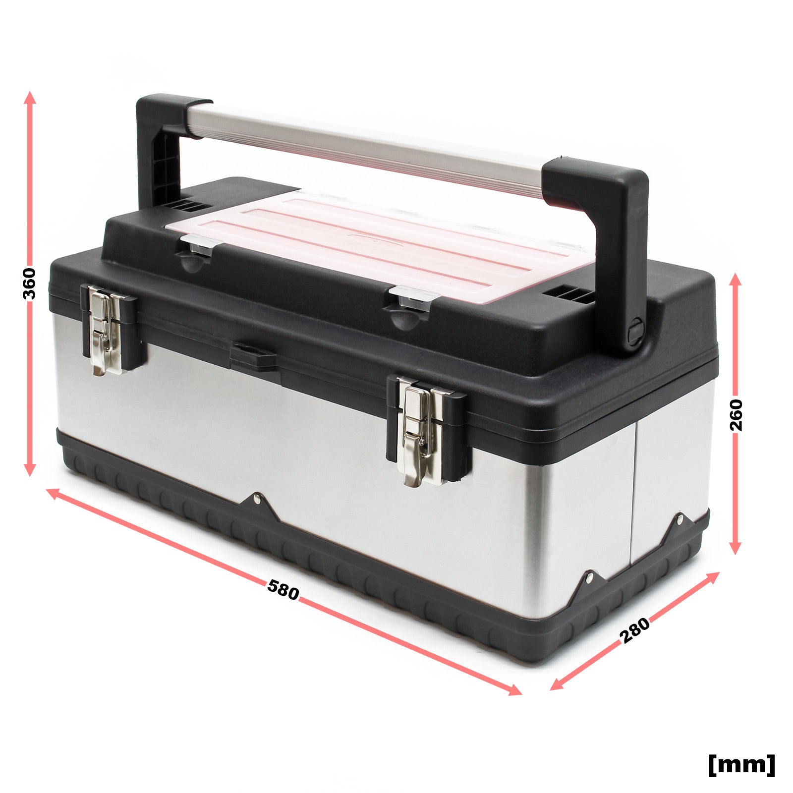 Valigetta porta attrezzi acciaio inox e plastica Cassetta portautensili con maniglia