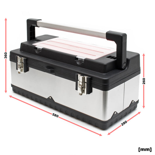 Valigetta porta attrezzi acciaio inox e plastica Cassetta portautensili con maniglia