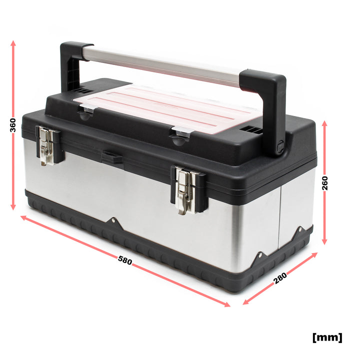 Valigetta porta attrezzi acciaio inox e plastica Cassetta portautensili con maniglia